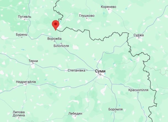 Село Рижівка на карті