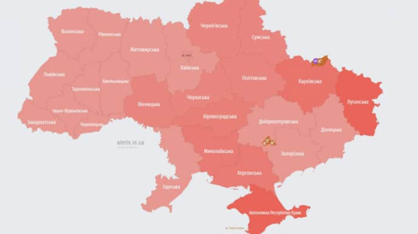По всей Украине снова раздается воздушная тревога