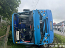 На Закарпатті під час перевезення пасажирів перекинувся рейсовий автобус