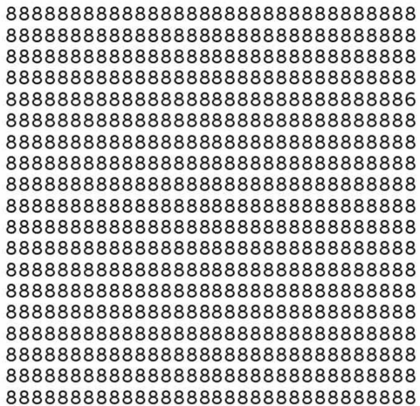 Тест IQ на оптичну ілюзію: ви надзвичайно розумні, якщо можете помітити приховану цифру 6 серед вісімок за 12 секунд