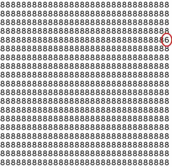 Тест IQ на оптичну ілюзію: ви надзвичайно розумні, якщо можете помітити приховану цифру 6 серед вісімок за 12 секунд
