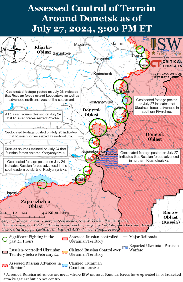 Карта боїв у Донецькій області