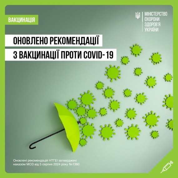 Міністерство охорони здоров'я затвердило оновлені рекомендації щодо вакцинації проти коронавірусу