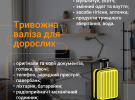 Державна служба з надзвичайних ситуацій розповіла, що має бути у тривожній валізі та аптечці