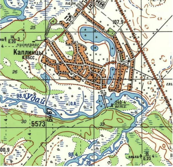 В архивах не сохранились фото моста, но на картах он отмечен