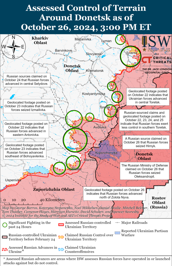 Російські загарбники просуваються на деяких ділянках фронту у Донецькій області