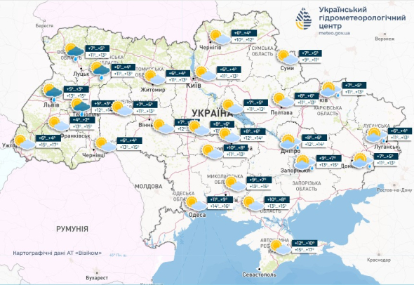 У вівторок в Україні буде переважно без опадів