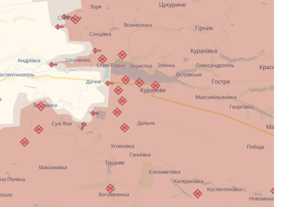 Росіяни продвинулись біля Сухих Ялів і Янтарного