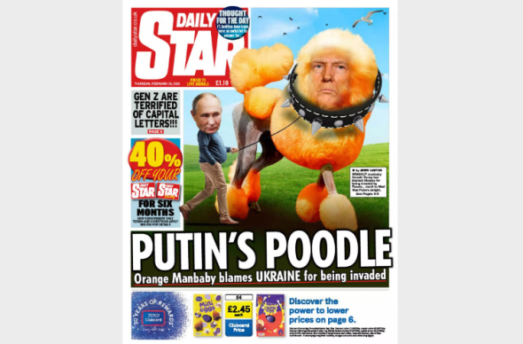 Daily Star выпустил сатирическую обложку с изображением Трампа