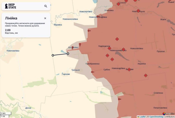 Лінія фронту на Покровському напрямку станом на 22 травня