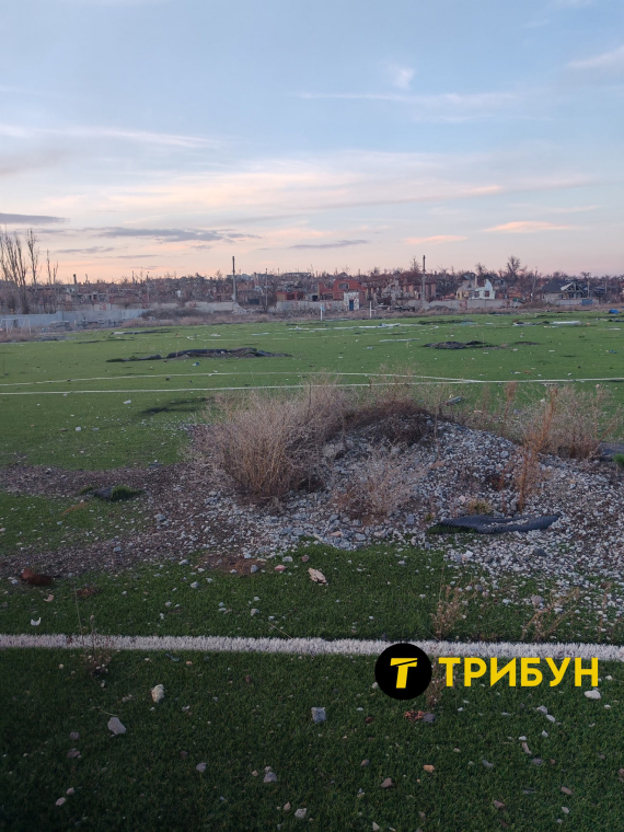 Стадион в Бахмуте после оккупации