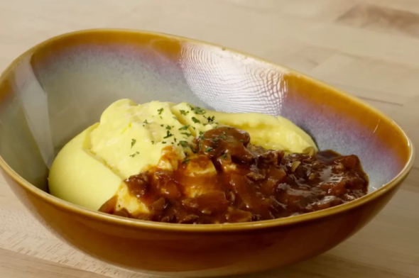 Омлет с мясом весом и демигласом от шефа из Японии
