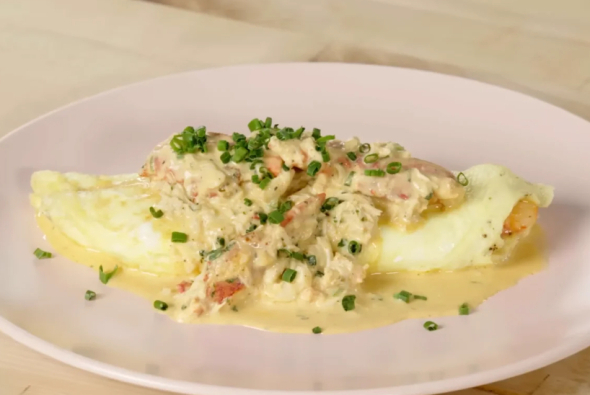 Омлет с крабом и лобстером от частной кулинарки
