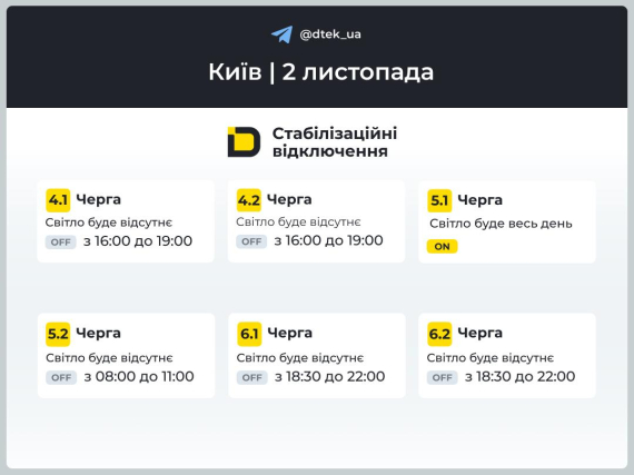 Завтра знову без світла: українцям оголосили нові графіки на 2 листопада