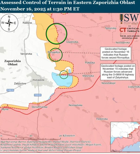 Скільки кілометрів армії РФ залишилося до Гуляйполя