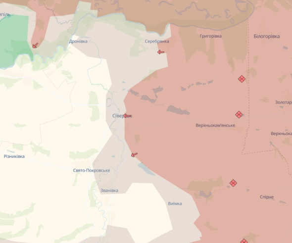 Враг продвинулся возле города Северск в Бахмутском районе