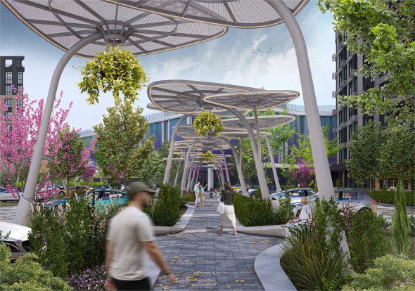 ЖК RIVERVILLE: формат "місто в місті" передбачає лише 8 будинків, розміщених на 9 га території, також є все необхідне для комфортного життя