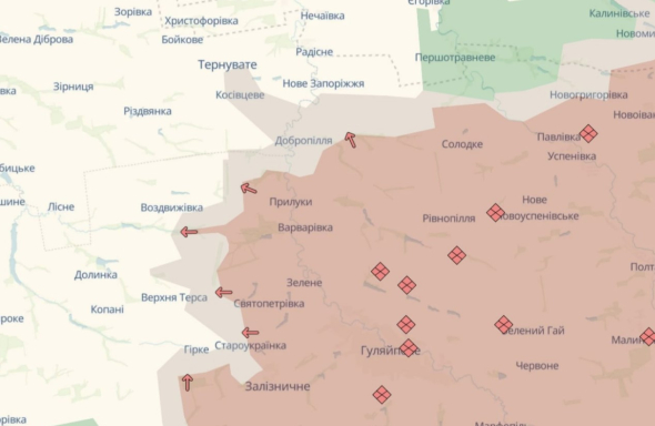 Війська РФ також нещодавно просунулися в напрямку Воздвижівки на гуляйпільському напрямку 