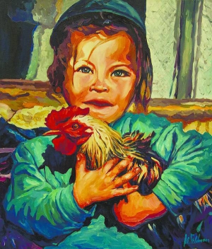 Картина ”Малюк з півником” ізраїльсько-українського художника Альберта Фельдмана