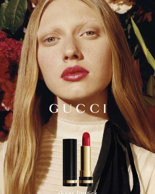 Українська модель Марина Полканова знялася в рекламній кампанії губних помад італійського бренду Gucc