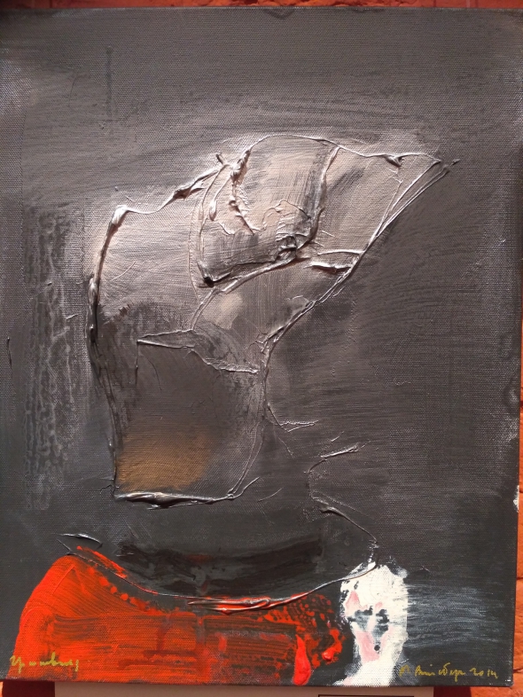 Картина "Человек в шлеме 1" Матвея Вайсберга, 2014 г.