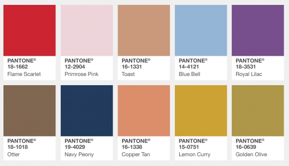 Експерти з інституту кольору Pantone назвали трендові відтінки осені-2017