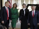 Мелания Трамп с мужем, президентом США Дональдом Трампом, король Иордании Абдалла II и королева Рания