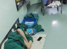 Хирург заснул на полу