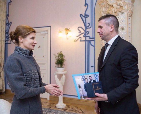 Первая леди Украины Марина Порошенко во время встречи с Ивицой Пиричем