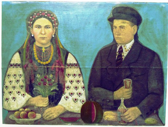 Картина Панаса Ярмоленка "Портрет Ольги Божко та брата Володимира", 1946 р.