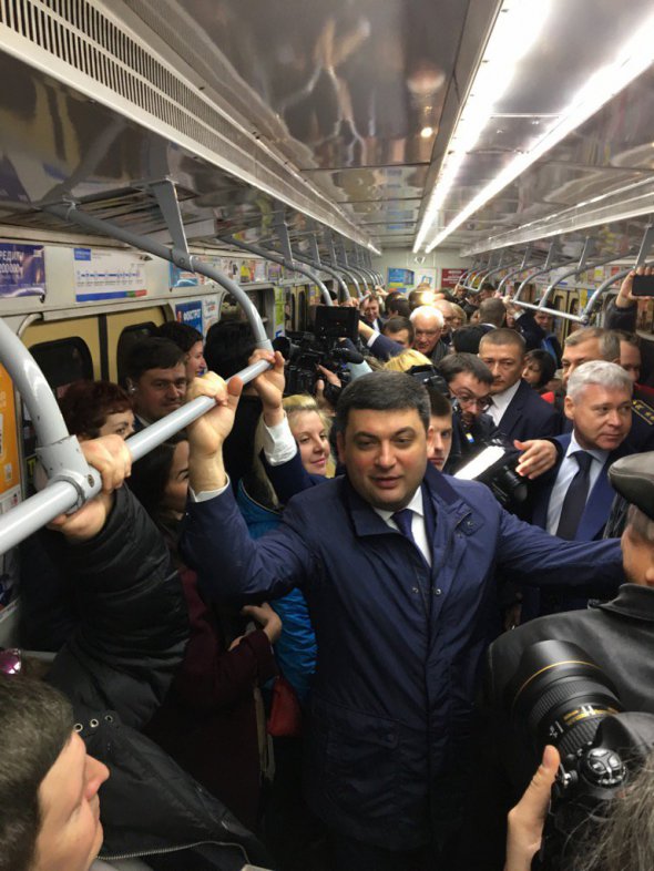 Владимир Гройсман в харьковском метро