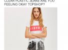 Прозрачные брюки из пластика с карманами Topshop