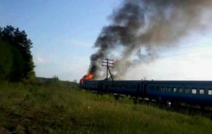 В Винницкой области загорелся поезд с 130 пассажирами