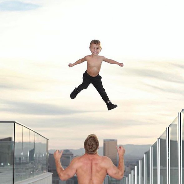 Cпокусливий татусь-акробат із Cirque du Soleil тренує 4-річного сина