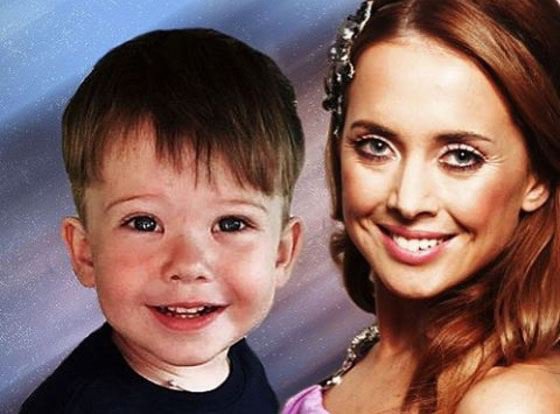 Жанна Фріске і син Платон. Фотоколаж