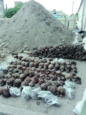 107 людських скелетів лежали на глибині близько двох метрів на території монастиря Бригідки у Луцьку. Цих людей розстріляли 1941 року