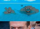 Соцсети высмеяли Владимира Путина и Дмитрия Медведева, которые попали под ливень