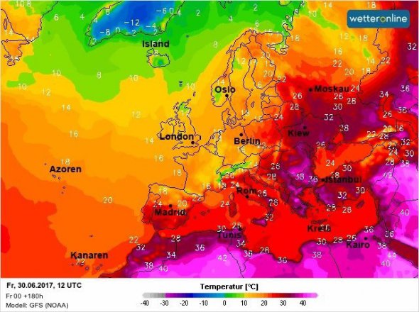 Температурна карта 30 червня