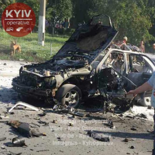 В Соломенском районе Киева взорвался автомобиль.