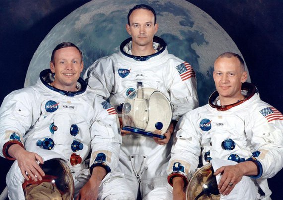 Экипаж миссии «Аполлон-11»: Нил Армстронг, Майкл Коллинз, Эдвин Олдрин.