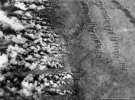 Момент газової атаки німецької армії. Фото зроблено з російського літака в 1916 році