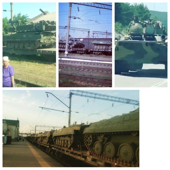 На своїй сторінці журналіст опублікував фото російської військової техніки. Танки й бронемашини стоять за годину їзди від державного кордону з Україною 