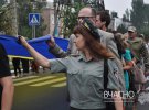 У Мирнограді на Донеччині розгорнули 35-метровий прапор України