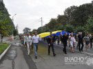 В Мирнограде на Донетчине развернули 35-метровый флаг Украины