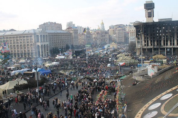 Революция достоинства. Вид Майдана в феврале 2014