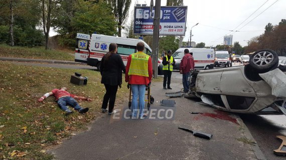 Водитель не справился с управлением на мокрой дороге