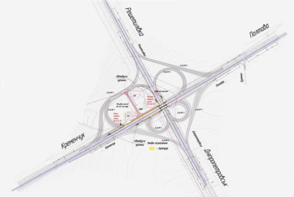 Нову розв'язку спорудять для розвантаження перехрестя трас Полтава-Олександрія та Дніпро-Кобеляки