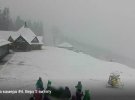 Снег на горнолыжном курорте Буковель