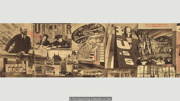 Задача прессы - "Образование масс" (1928), два выдающихся советских художника: Эль Лисицкий и Сергей Сенкин ("Кредит: коллекция Дэвида Кинга в Тейте")