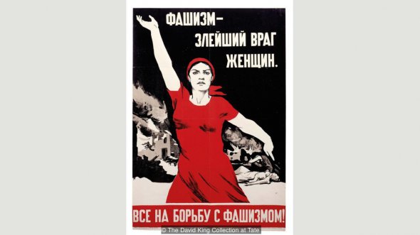 Нина Ватолина использовала свою сосеку в качестве модели для вызывающей женщины в этом изображении 1941 года: «Фашизм: самый злобный враг женщин» ("Кредит: коллекция Дэвида Кинга в Тейте")